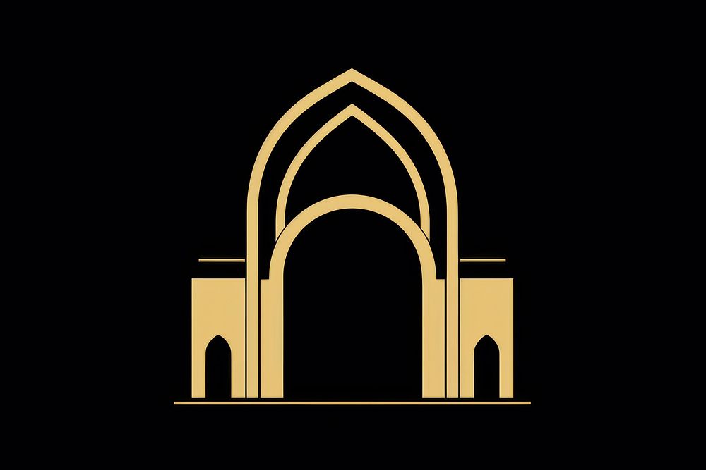 Islamic arch architecture gold logo. AI generated Image by rawpixel.