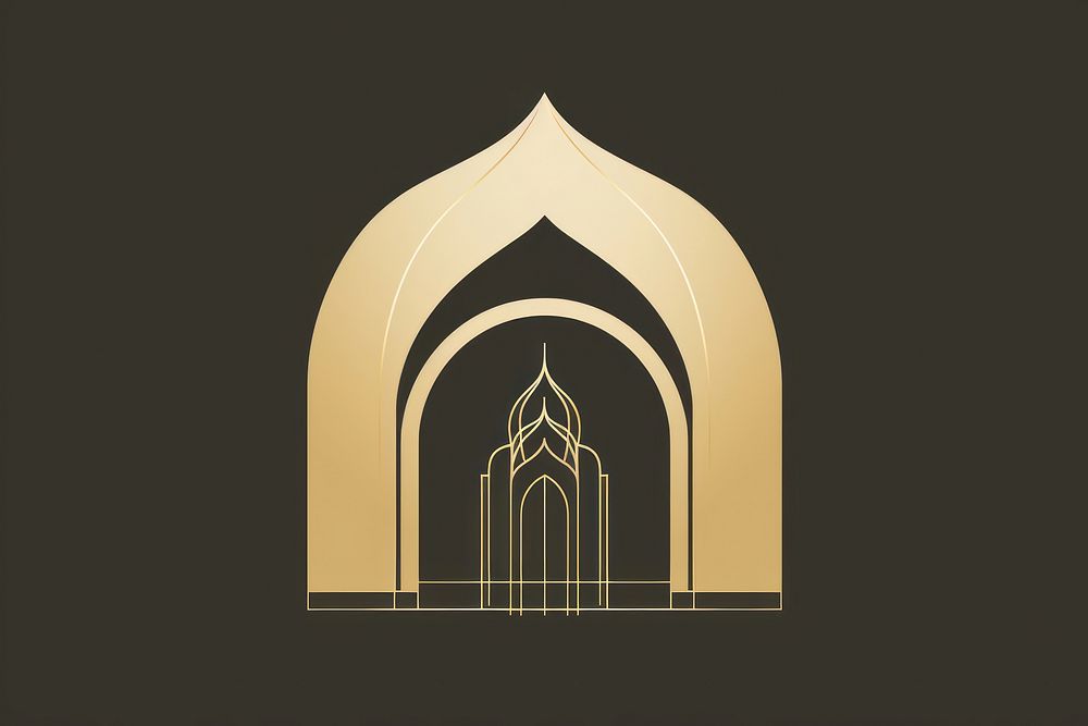 Islamic arch architecture building gold. AI generated Image by rawpixel.