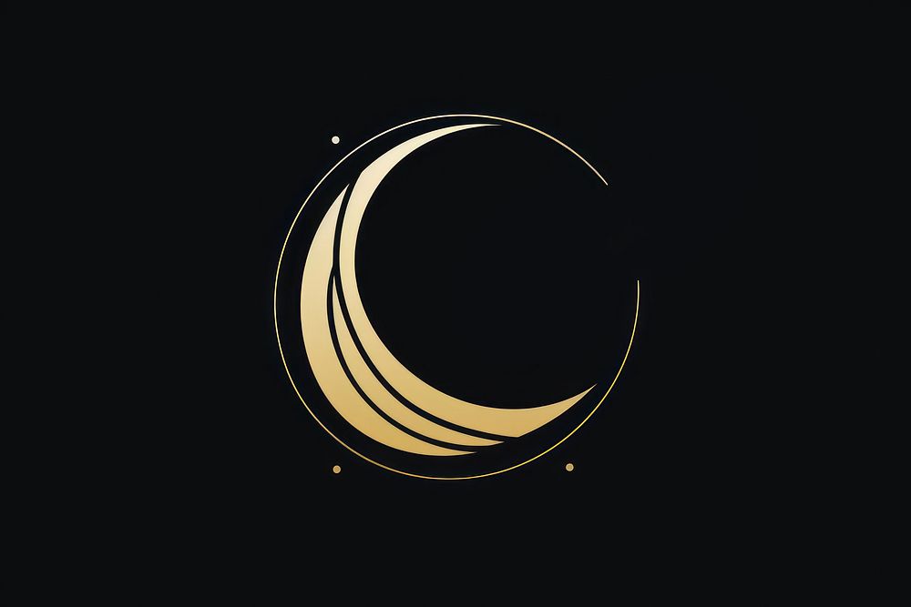 Moon logo night gold. AI generated Image by rawpixel.