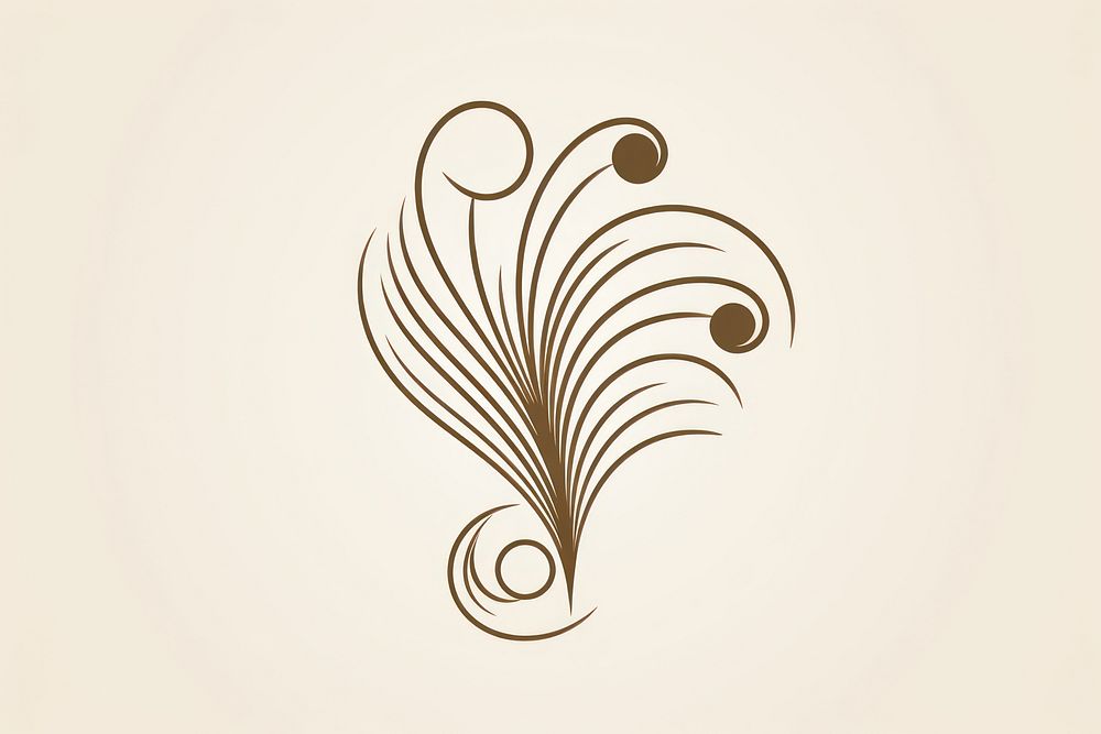 Peacock pattern line logo. AI generated Image by rawpixel.