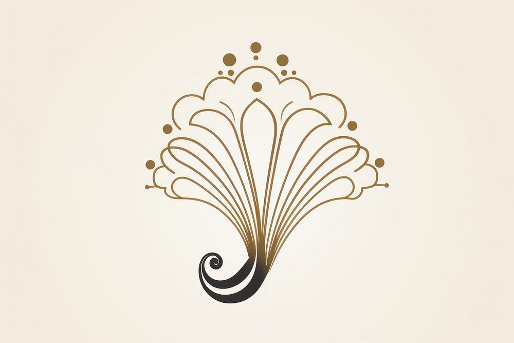 Peacock pattern line gold. AI generated Image by rawpixel.