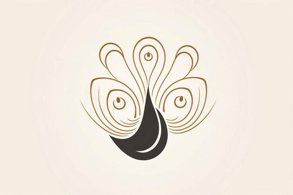 Peacock logo pattern line. AI generated Image by rawpixel.