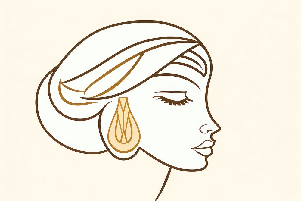 Princess tirra earring jewelry drawing. AI generated Image by rawpixel.