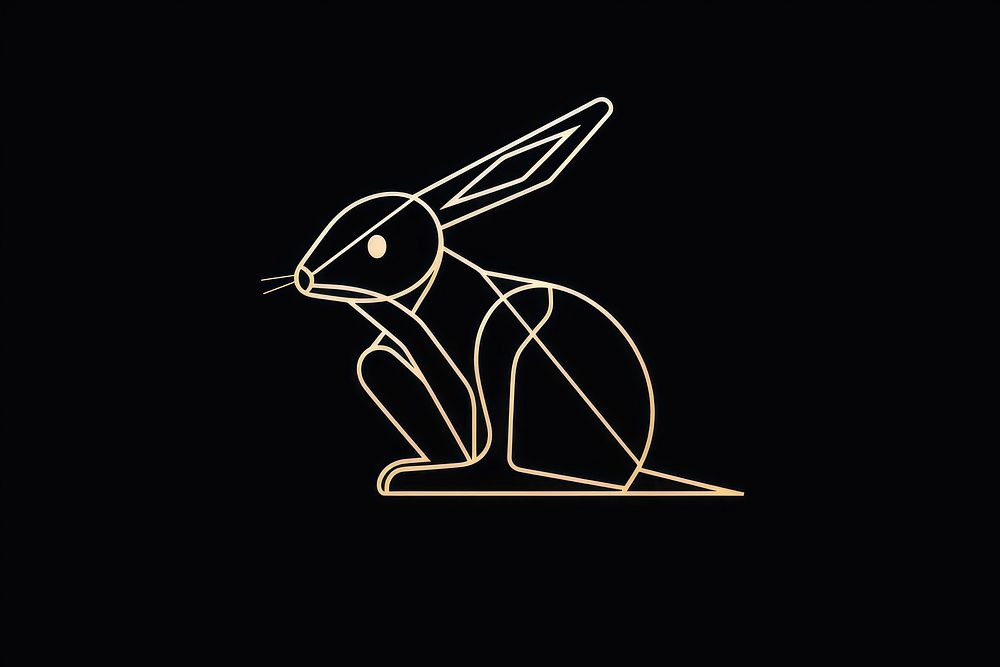 Rabbit animal mammal line. AI generated Image by rawpixel.