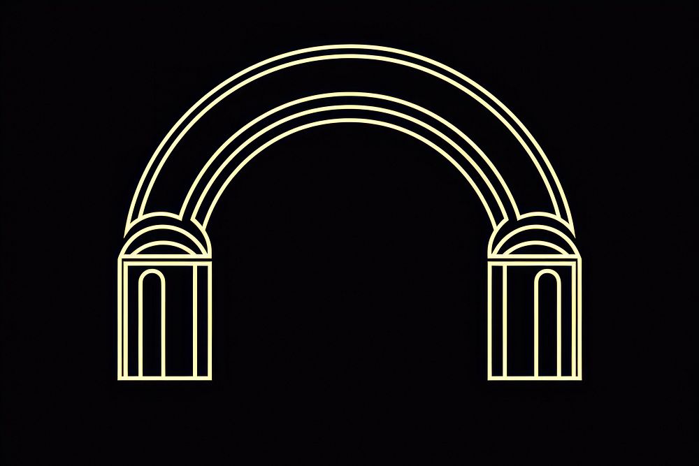 Roman arch architecture line logo. AI generated Image by rawpixel.