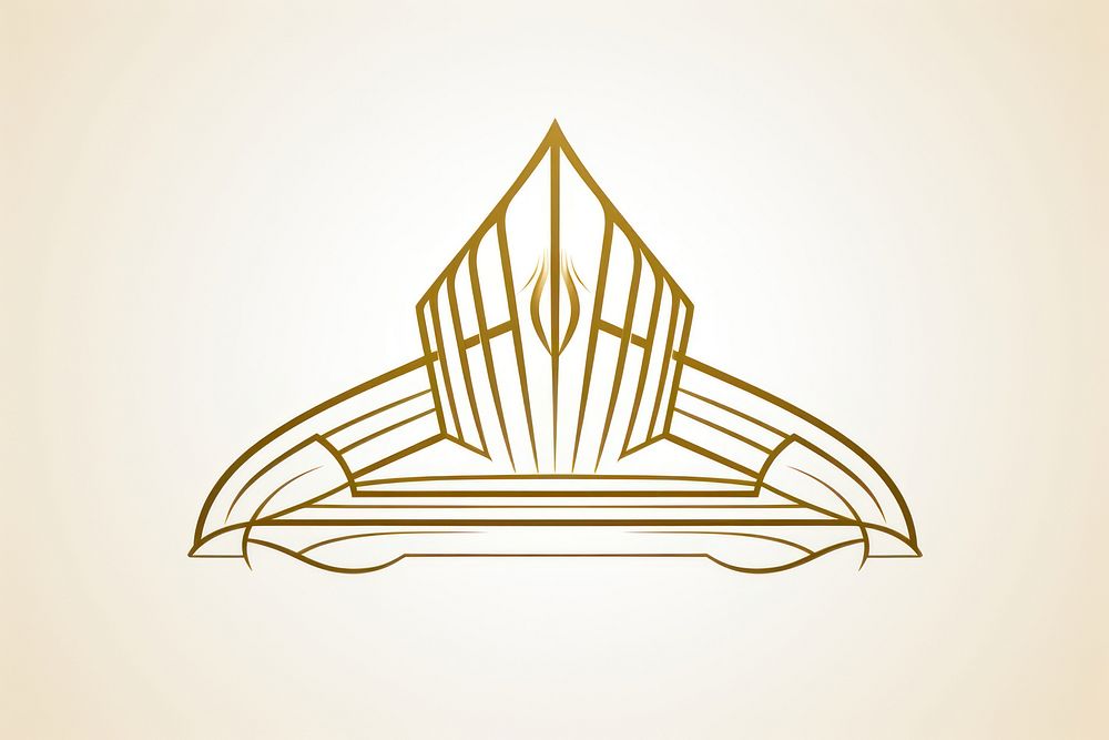 Russian empress crown line gold logo. AI generated Image by rawpixel.