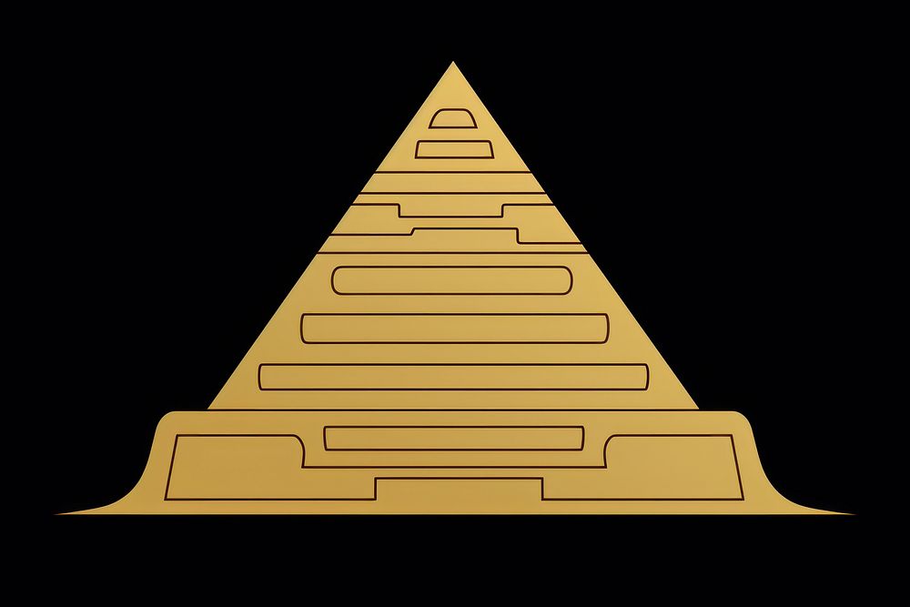 Step pyramid line gold architecture. AI generated Image by rawpixel.