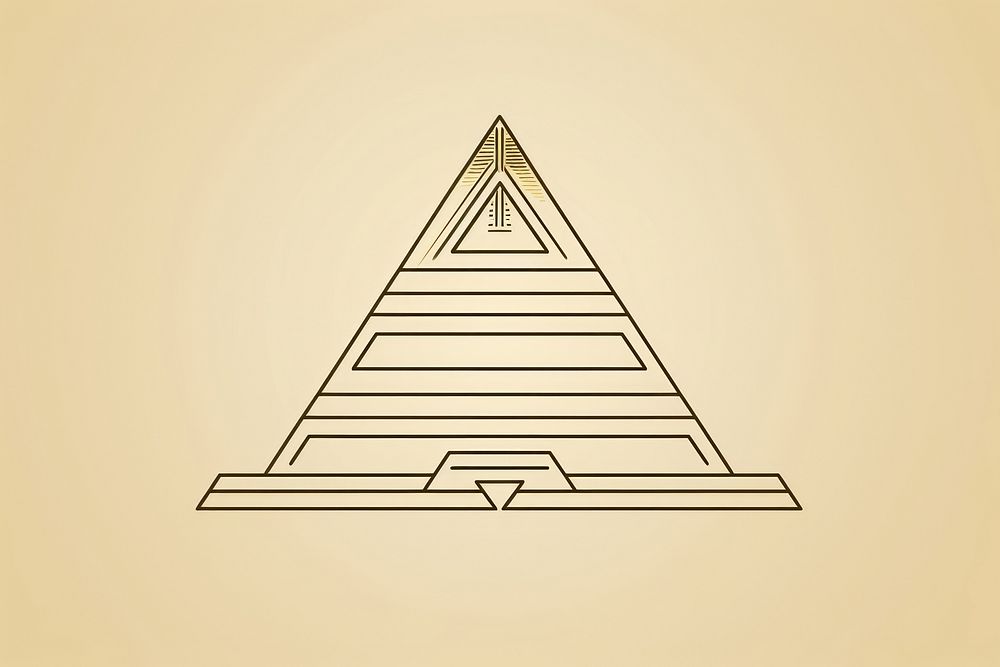 Step pyramid symbol line logo. AI generated Image by rawpixel.