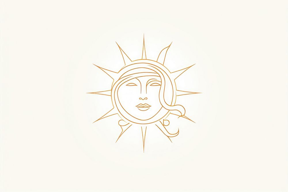 Sun logo drawing sketch. AI generated Image by rawpixel.