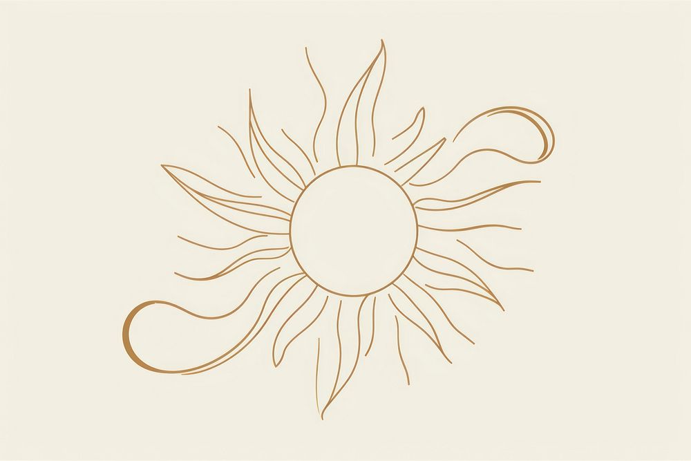 Sun drawing sketch line. AI generated Image by rawpixel.