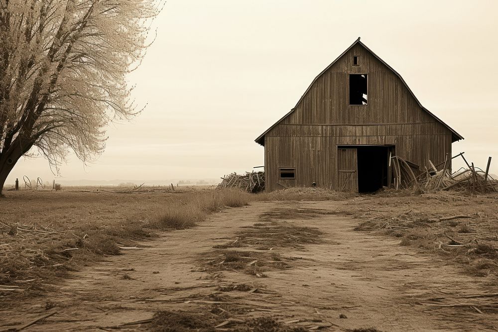 Barn at Farm farm architecture building. 