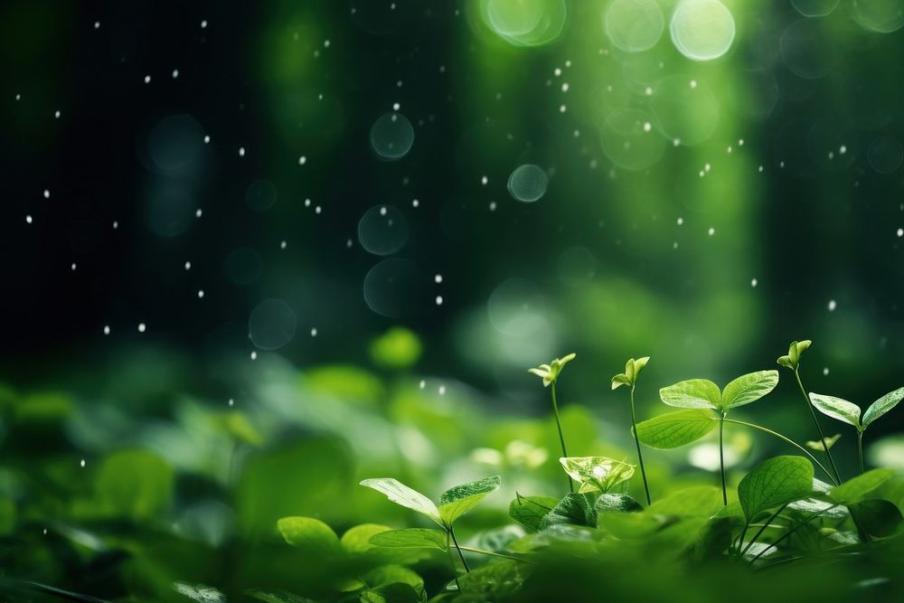 Green bokeh outdoors nature plant. AI generated Image by rawpixel.