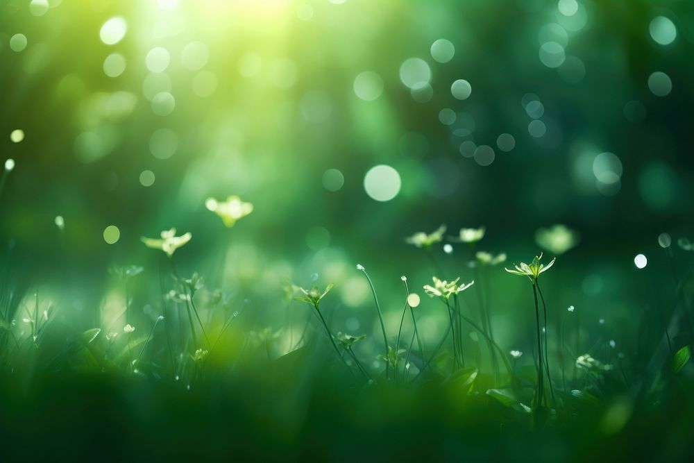 Green bokeh sunlight outdoors nature. AI generated Image by rawpixel.