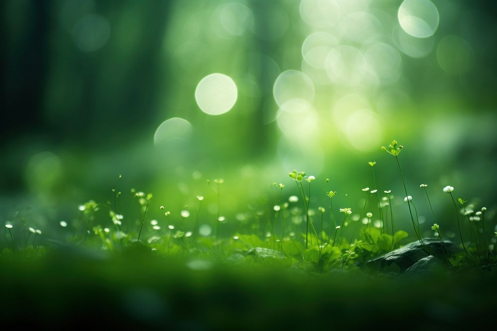 Green bokeh outdoors nature plant. AI generated Image by rawpixel.