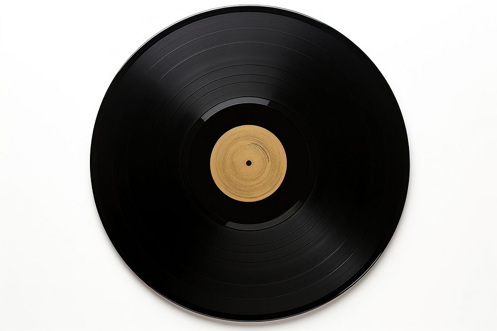 Black record white background electronics gramophone. AI generated Image by rawpixel.