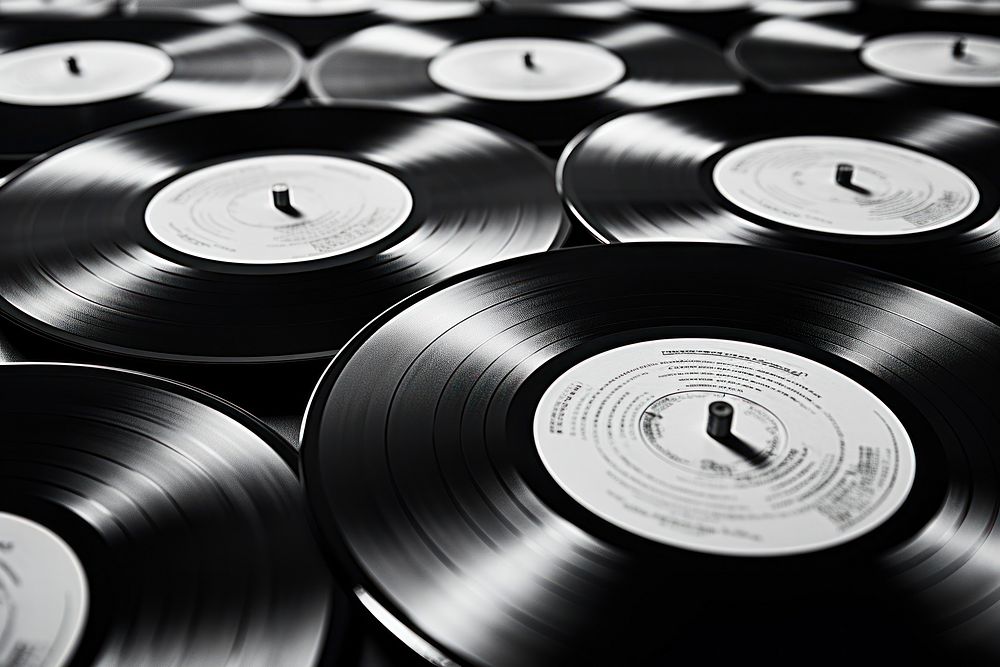 Black records backgrounds gramophone repetition. AI generated Image by rawpixel.