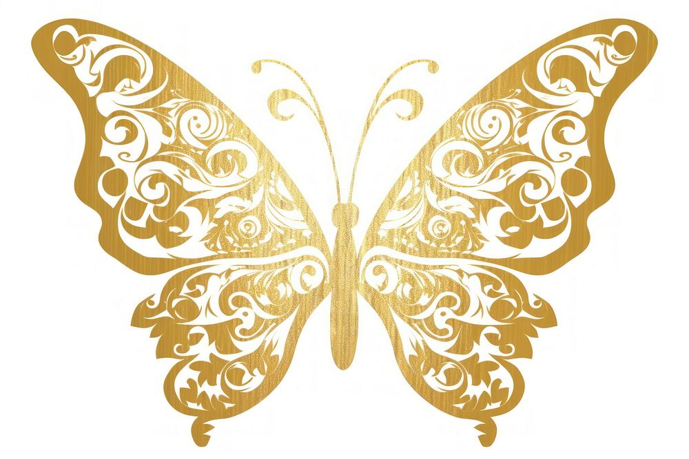 Butterfly pattern stencil gold. AI generated Image by rawpixel.