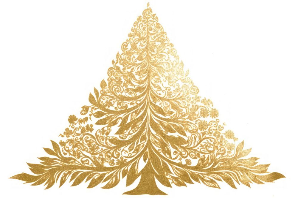 Christmas tree pattern gold white background. AI generated Image by rawpixel.