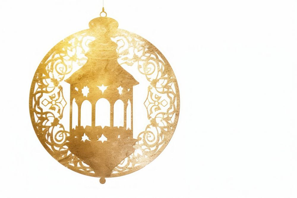 Eid mubarak lantern gold chandelier lamp. AI generated Image by rawpixel.