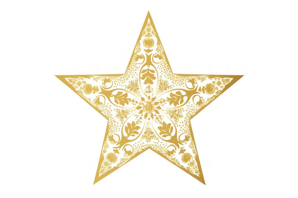 Ornament star white gold white background. AI generated Image by rawpixel.