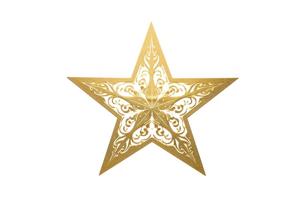 Ornament star gold symbol white background. AI generated Image by rawpixel.