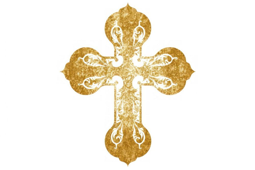 Christian cross crucifix symbol gold. AI generated Image by rawpixel.