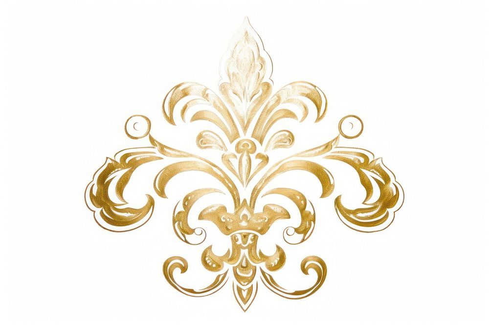 Lilly pattern gold white background. AI generated Image by rawpixel.