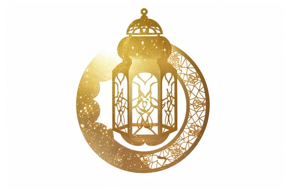 Eid mubarak lantern gold white background architecture. AI generated Image by rawpixel.