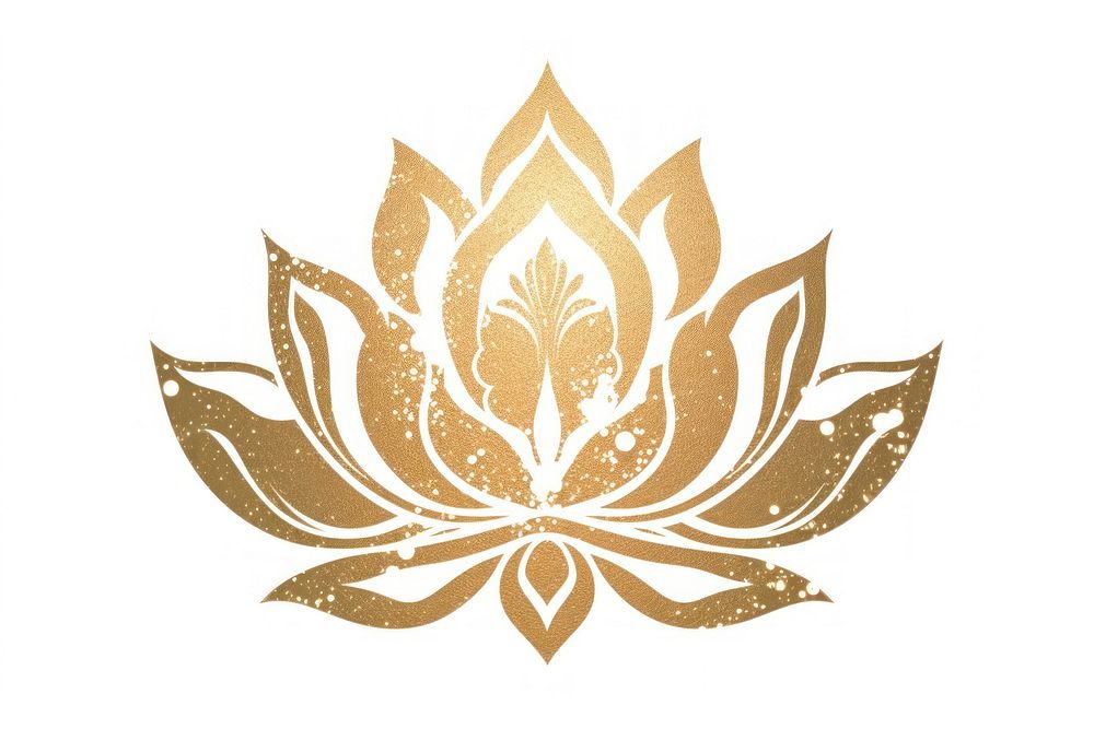 Lotus pattern stencil gold. AI generated Image by rawpixel.