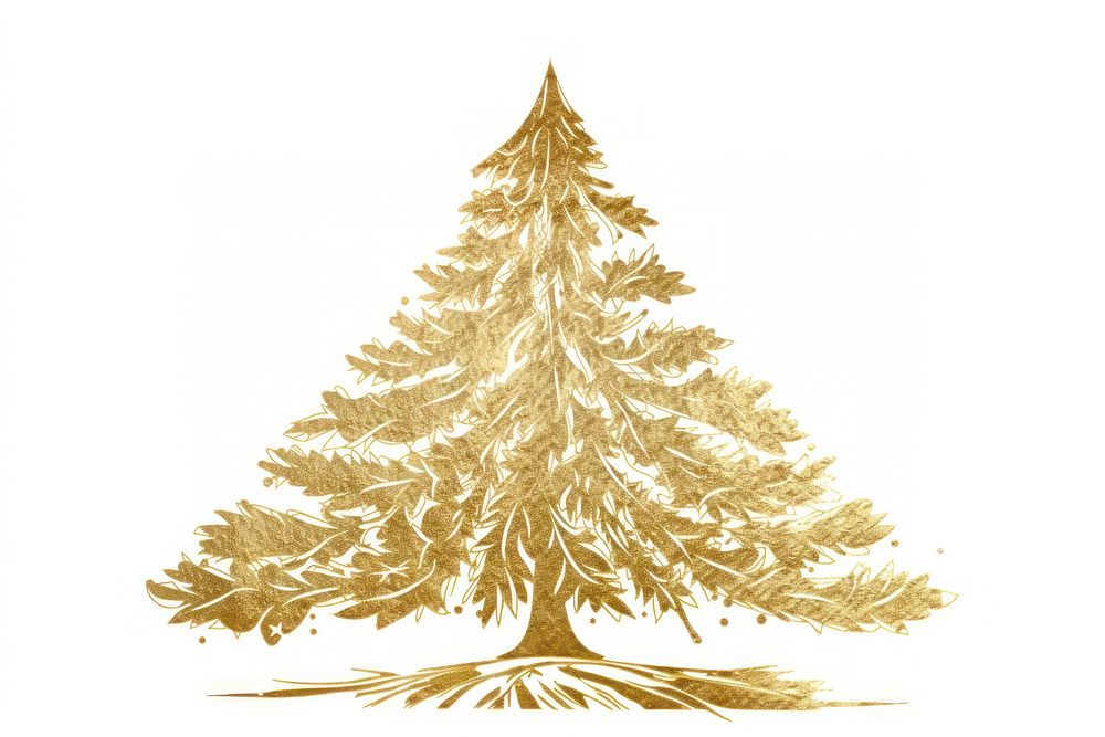 Christmas tree plant gold fir. AI generated Image by rawpixel.