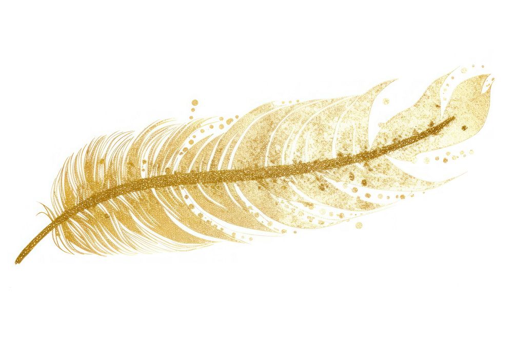 Feather pen gold leaf white background. AI generated Image by rawpixel.