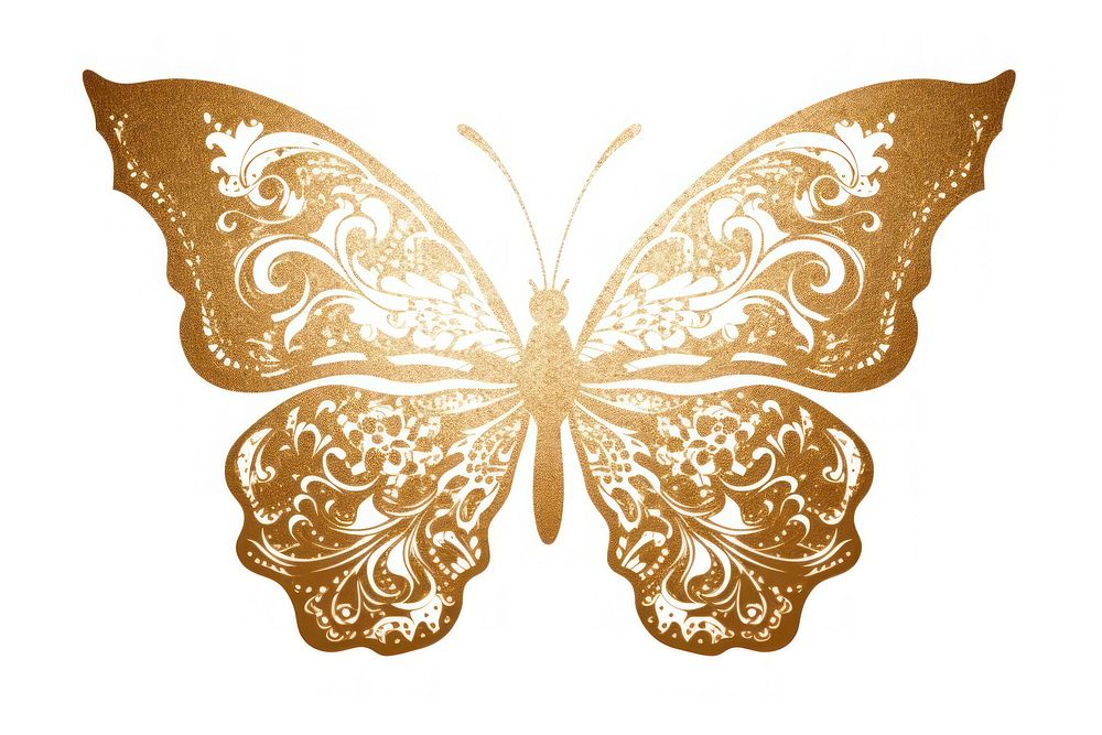 Butterfly pattern white gold. AI generated Image by rawpixel.