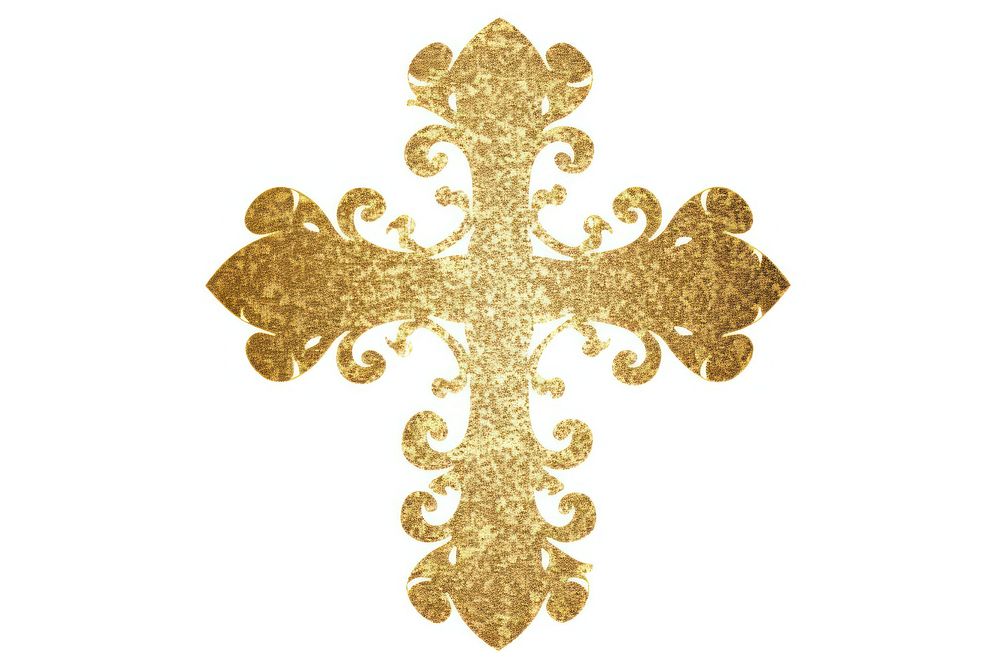 Christian cross pattern symbol gold. AI generated Image by rawpixel.