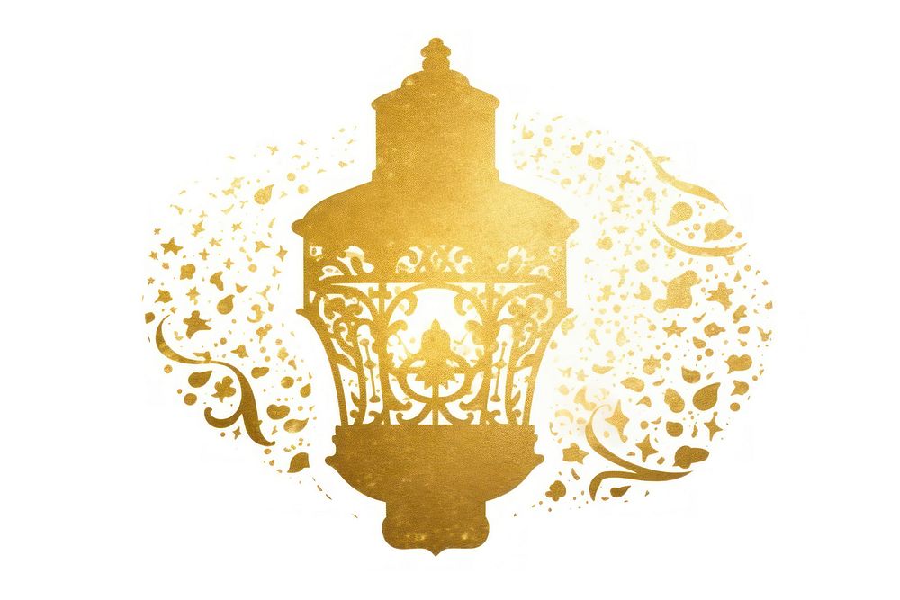 Vintage style lamp chandelier gold white background. AI generated Image by rawpixel.