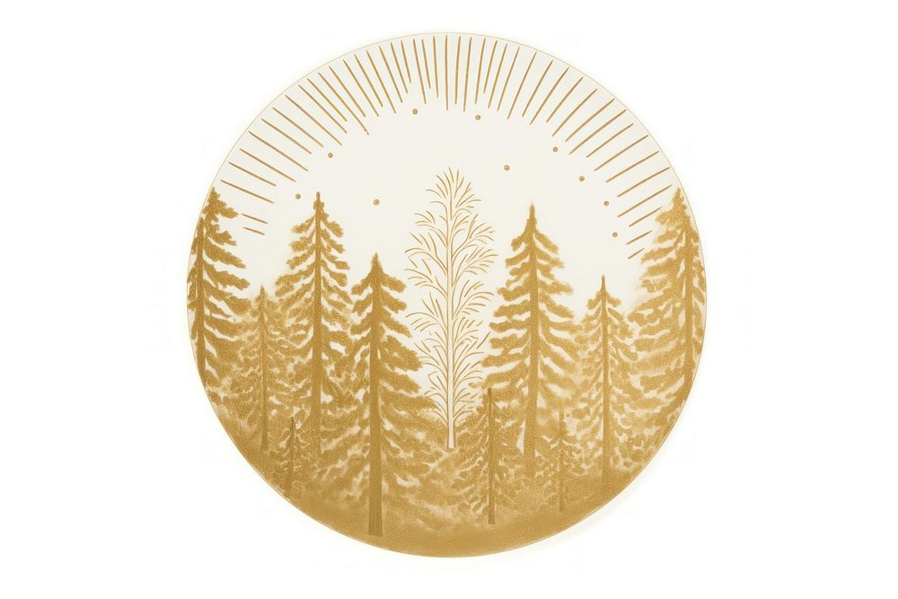Forest gold white background decoration. AI generated Image by rawpixel.