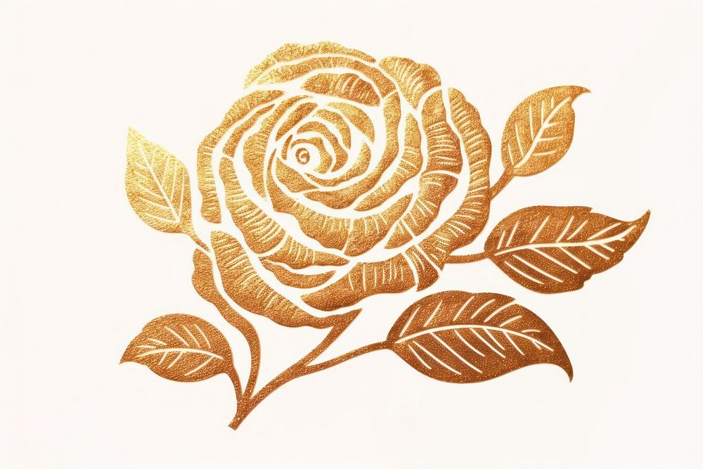 Rose ornament pattern plant gold. AI generated Image by rawpixel.