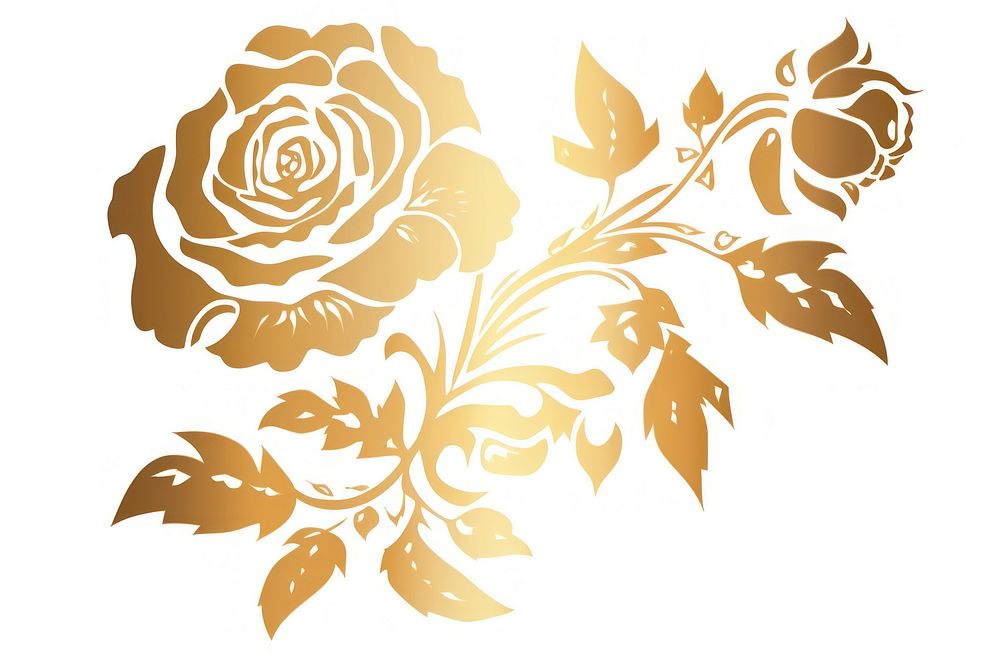 Baroque rose pattern white gold. AI generated Image by rawpixel.