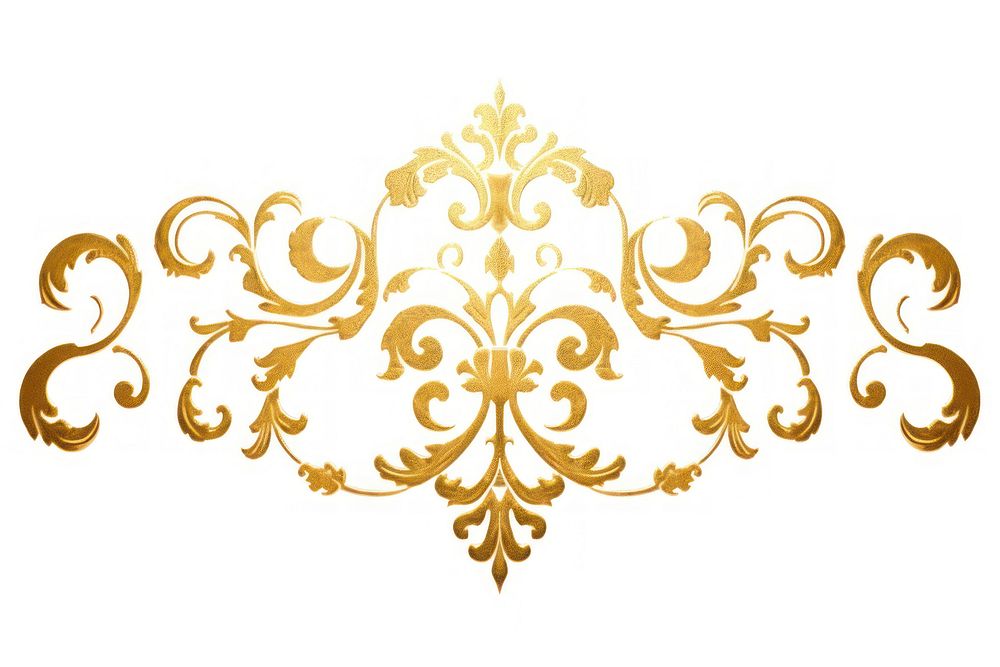 Baroque ornament pattern white gold. AI generated Image by rawpixel.