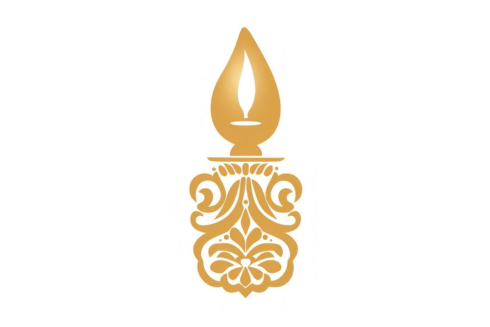 Hanukkha candlestick gold white background illuminated. AI generated Image by rawpixel.