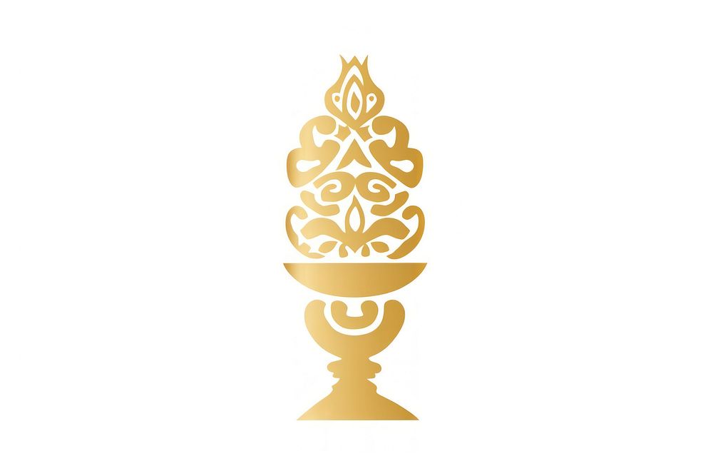 Hanukkha candlestick gold white background decoration. AI generated Image by rawpixel.