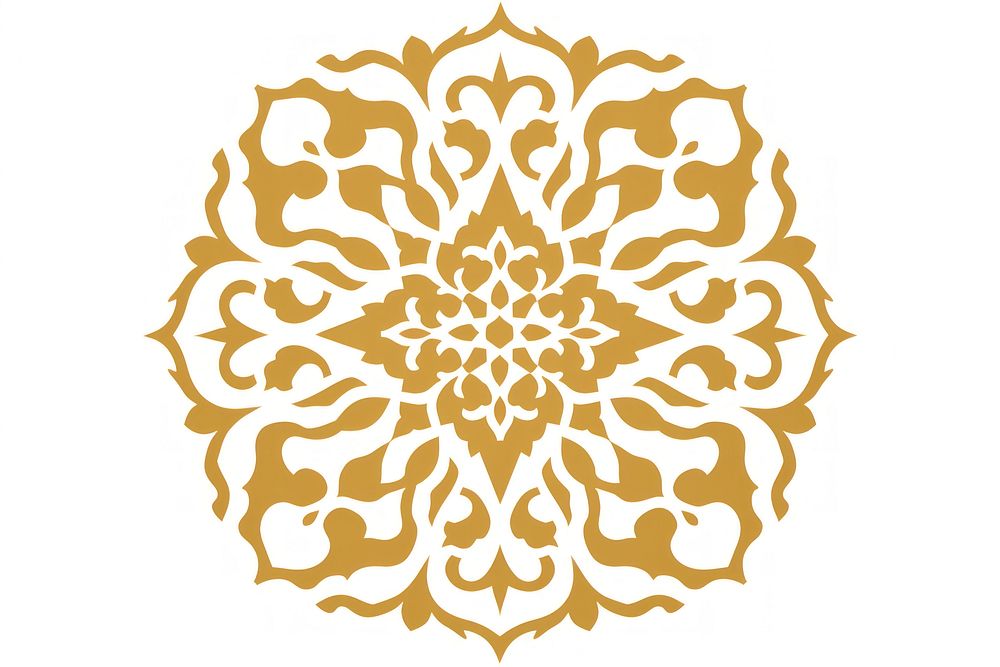 Islamic pattern ornament stencil gold white background. AI generated Image by rawpixel.