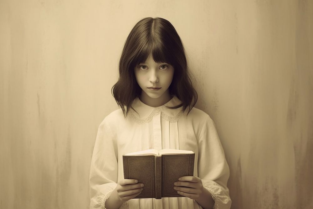 Girl holding book publication photography portrait. AI generated Image by rawpixel.
