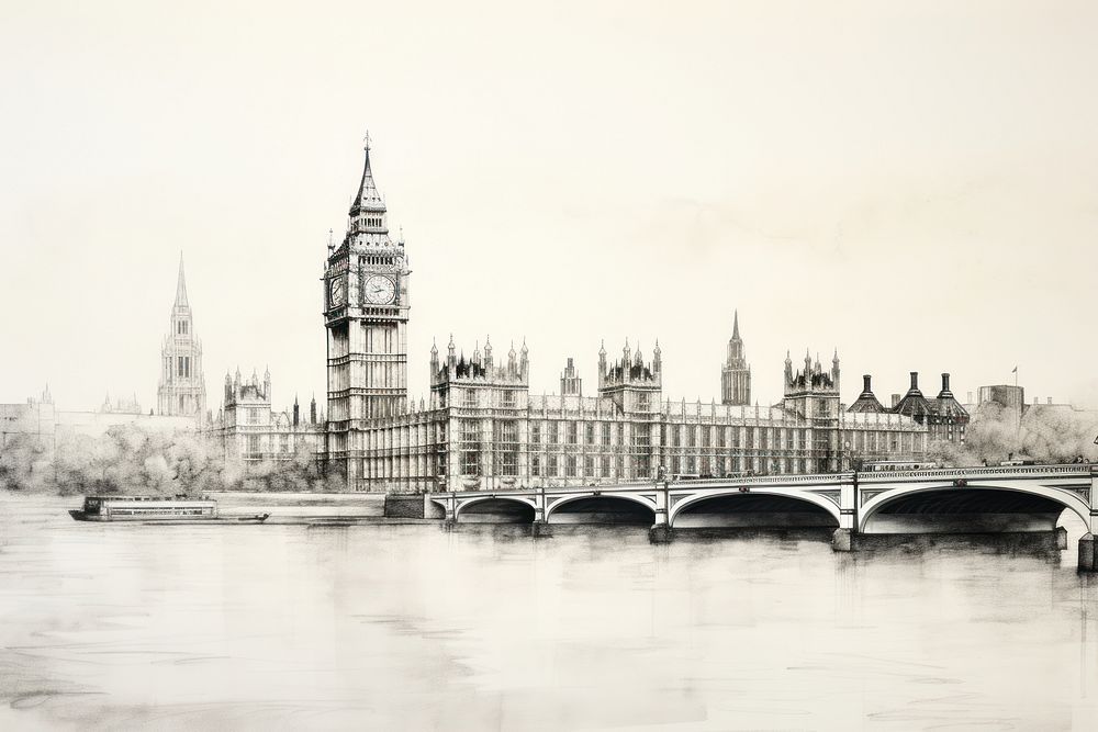Big ben architecture building landmark. AI generated Image by rawpixel.