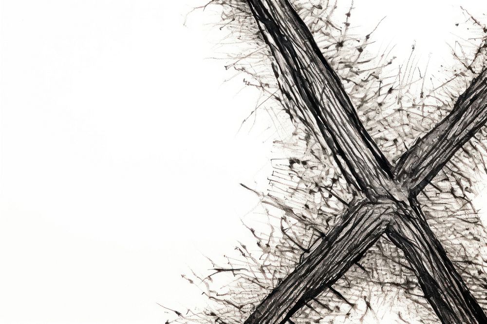Christan cross sketch backgrounds drawing. AI generated Image by rawpixel.