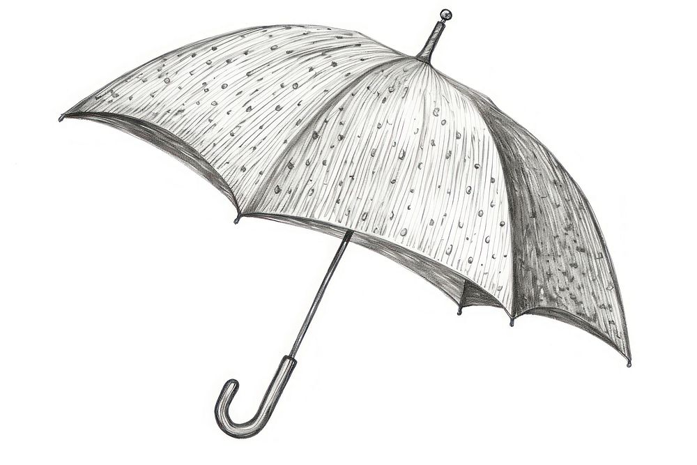 Umbrella sketch white background protection. AI generated Image by rawpixel.