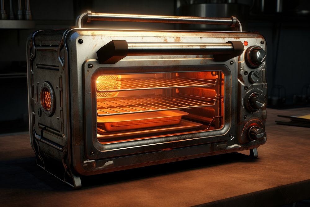 Electric toaster oven appliance technology fireplace. AI generated Image by rawpixel.