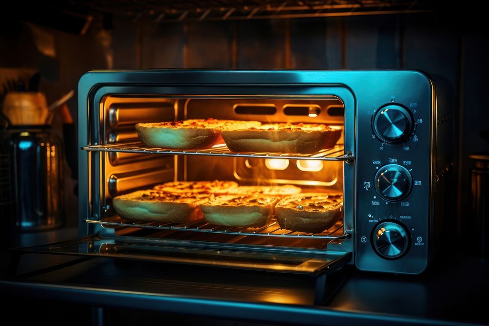 Electric toaster oven appliance kitchen food. AI generated Image by rawpixel.