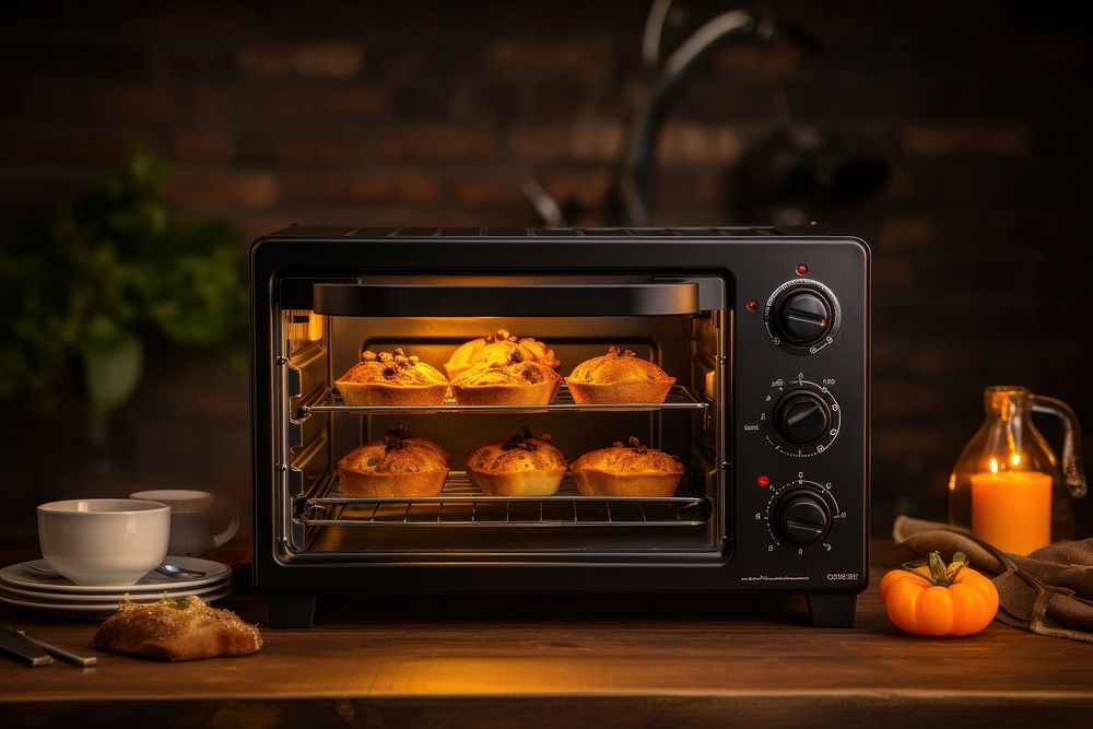 Electric toaster oven appliance kitchen food. AI generated Image by rawpixel.