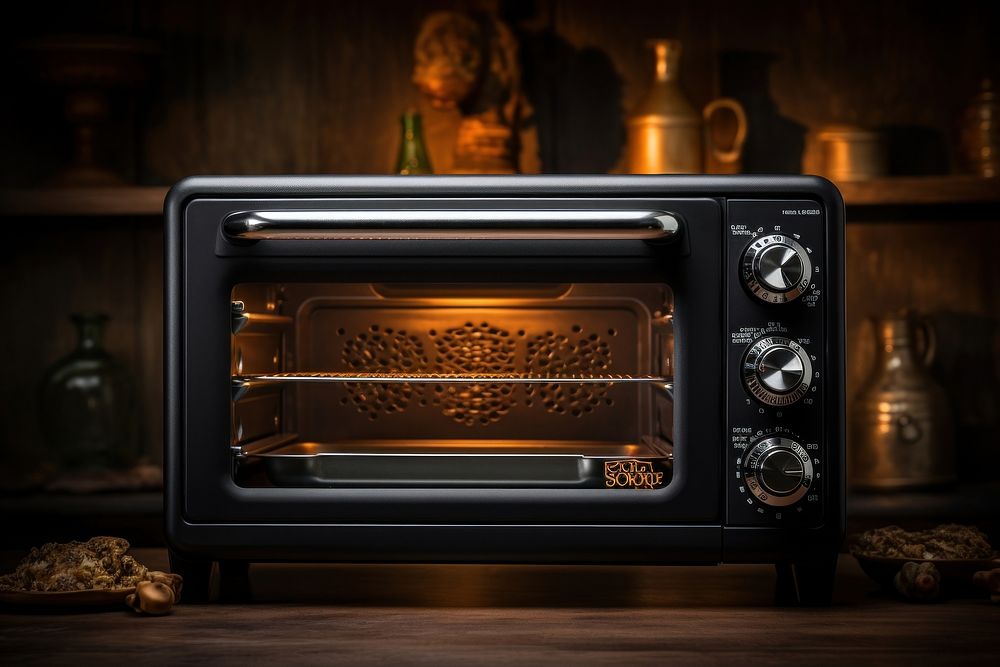 Electric toaster oven appliance black technology. AI generated Image by rawpixel.