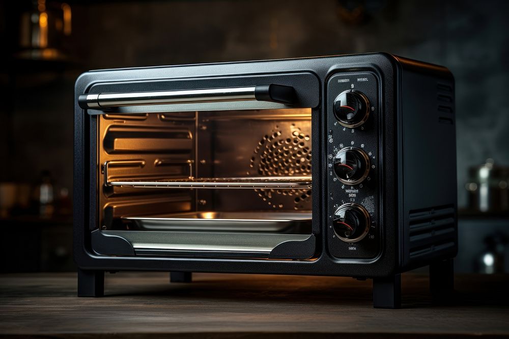Electric toaster oven appliance black technology. AI generated Image by rawpixel.